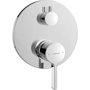 Vodovodní baterie Podomítková vanová a sprchová baterie Sapho ICONIC stříbrná