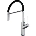 OMNIRES - VITA kuchyňská baterie s výsuvnou hubicí, kartáčovaný nikl/černá matná, VI6350BLNI