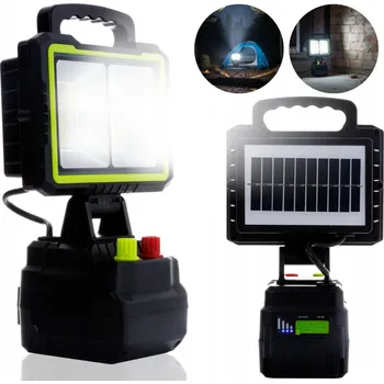 SOLÁRNÍ LED PRACOVNÍ LAMPA 150W 8000mAh POWERBANKA REGULACE BARVY HALOGEN