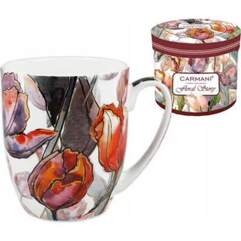 Hrnek Carmani Porcelánový hrnek z kostního porcelánu s květinovým motivem, 380 ml