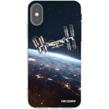 Pouzdro na mobilní telefon Picasee silikonový průhledný obal pro Apple iPhone X/XS - Station