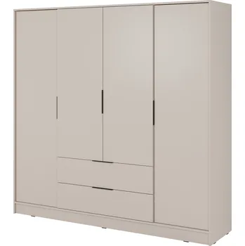 Šatní skříň Skříň kašmírová 206 cm moderní s policemi a zásuvkami a šatní tyčí