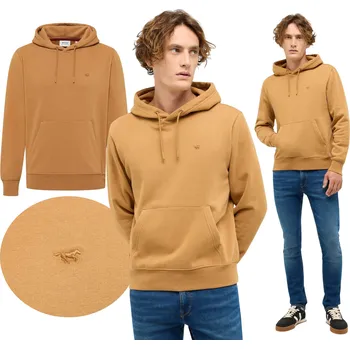 Pánské oblečení Pánská Mikina Mustang S Kapucí Klokanka Hnědá Bavlna Bronson vel. L