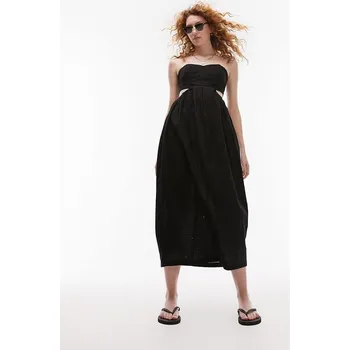 Dámské šaty TOPS ČERNÉ MIDI ŠATY S VÝŠIVKOU (36)