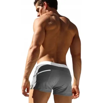 Pánské plavky PÁNSKÉ PLAVKY ŠORTKY BOXERKY POHODLNÉ MODERNÍ SE SÍŤKOU ŠEDÉ - XXL