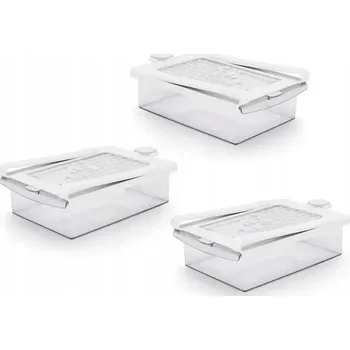 Úložný box Závěsné plastové boxy do lednice s víkem BRANQ SLIDE 3 ks