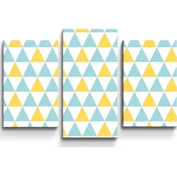 Obraz Sablio Obraz - 3-dílný Dvoubarevné trojúhelníky - 75x50 cm