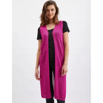 Dámský svetr Růžový dámský kardigan bez rukávů ORSAY