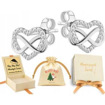 Náušnice NÁUŠNICE se srdcem a znamením nekonečna, STŘÍBRO 925