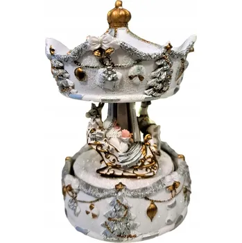 Obraz Kolotoč s hrací skříňkou bílý stříbrný Mikuláš 131597