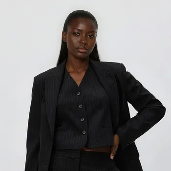 Dámský kabát Reserved - Obleková vesta z viskózové směsi - černý - 297GF-99X - 297GF-99X-XL