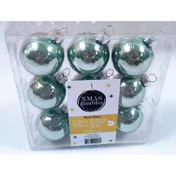 Vánoční dekorace Vánoční Baňky skleněné hladké bílé 9x 4 cm