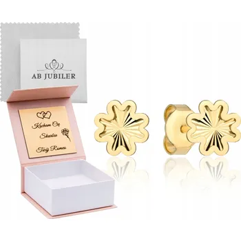 Náušnice Zlaté Náušnice 585 Dárek Jetelíčky Diamantované Lesklé