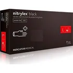 Vyšetřovací rukavice bez pudru Nitrilex černé 100 ks - velikost L