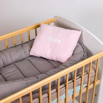 Dekorativní polštářek Tulimese Polštářek s výšivkou růžový