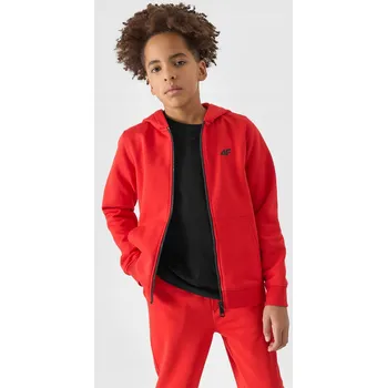 Chlapecká mikina CHLAPECKÁ MIKINA 4F ORANŽOVÁ TEPLÁKOVÁ MIKINA ZIPEM 152 BAVLNA / POLYESTER