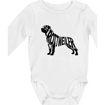 Rotvajler - Body kojenecké s dlouhým rukávem - Dlouhý r. 3-6 měs ( Bílá )