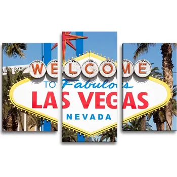 Obraz Sablio Obraz - 3-dílný Welcome to Las Vegas - 75x50 cm