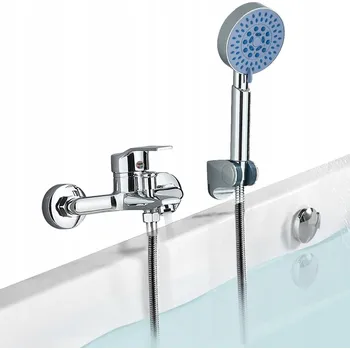 Vodovodní baterie Nástěnná vanová a sprchová baterie Bedee Baterie se sprchou, stříbrná barva