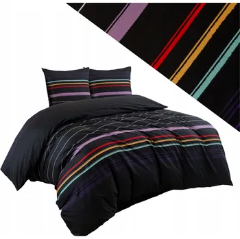 Povlečení Povlečení 220x200 3 Č. povlaky na polštáře 70x80 hladké Eusebia Home, pruhy na zip