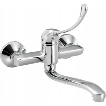 Vodovodní baterie Umyvadlová baterie nástěnná Sapho SENIOR stříbrná