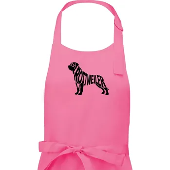Kuchyňská zástěra Rotvajler - Dámská zástěra na vaření - Univerzální velikost ( Růžová )