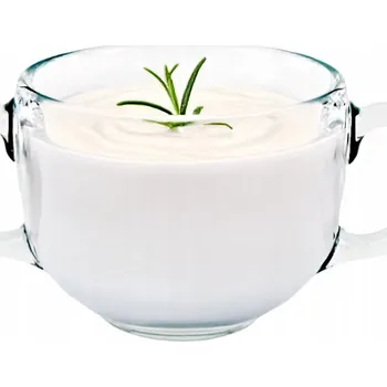 Skleněná miska na polévku 660 ml, klasická bujonka na krémové polévky, pro restaurace