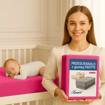 Prostěradlo FROTÉ PROSTĚRADLO S GUMOU 70X180 POLSKÉ RŮŽOVÁ