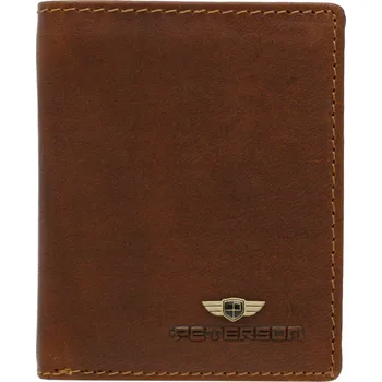 Pouzdro na karty Peterson z pravé kůže hnědé PTN WL-0904-COM cognac -