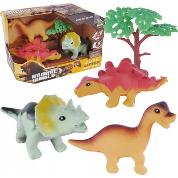 Figurka ZESTAW DINOZAURÓW TRZY FIGURKI RÓŻNE RODZAJE STROMEK SADA PRO DĚTI