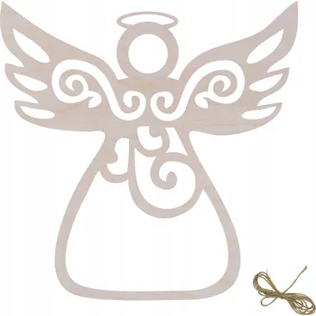 Vánoční dekorace Vánoční Koule Dřevěná na Vánoční Stromek Závěsná Ozdoba Anděl Prolamovaný 9 Cm