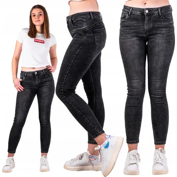 Dámské džíny R.XS DÁMSKÉ DŽÍNY push up úzké nohavice černé MEXI