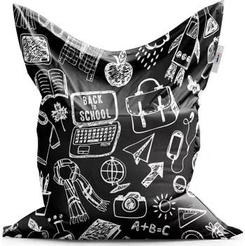 Sedací pytel Sablio Sedací vak Classic Černobílá škola - 150x100 cm