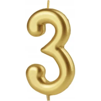 Dortová svíčka Narozeninová svíčka zlatá číslice "3"