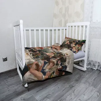 Povlečení Sablio Mikroplyšové dětské povlečení do postýlky Snídaně veslařů - Auguste Renoir - 120x90 / 40x60