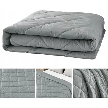 Prostěradlo Přehoz na postel polyester 200 cm x 220 cm šedý