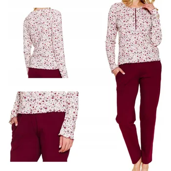 Dámské pyžamo Doctor Nap Dámské bavlněné pyžamo s dlouhým rukávem PM 7307 flores L