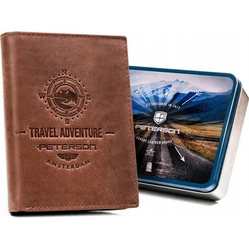 Peněženka Peterson pánská peněženka z přírodní kůže hnědá - muž