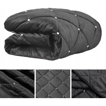 Prostěradlo Přehoz na postel Tekstylier polyester 200 cm x 220 cm černý