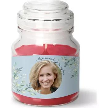 Svíčka Sablio Vonná svíčka s fotkou v dóze s vůní jablka a skořice: 120 g