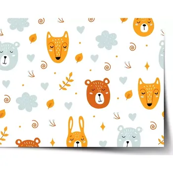 Plakát Sablio Plakát Medvěd a liška - 60x40 cm