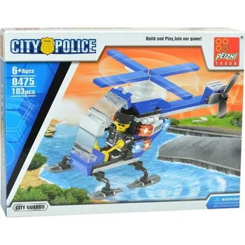 ostatní stavebnice Stavebnice 103 dílků City Police - městská stráž, vrtulník