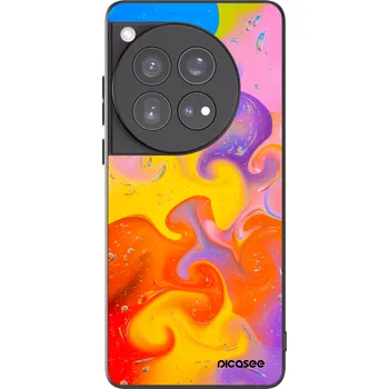 Pouzdro na mobilní telefon Picasee silikonový černý obal pro OnePlus 12 5G - Bubbles