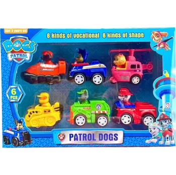 Figurka Tlapková patrola sada autíček s pohonem, 6 ks figurek, kompletní sada