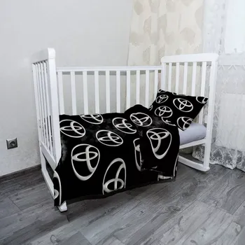 Povlečení Sablio Mikroplyšové dětské povlečení do postýlky Toyota Pattern - 120x90 / 40x60