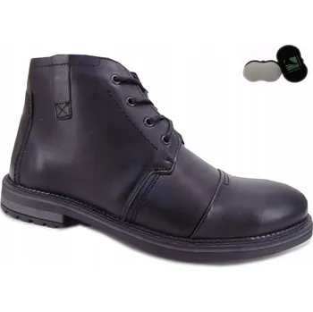 Pracovní obuv Iguana zimní pánská obuv 087-459 hladká kůže černá Černá 43