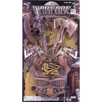 Karnevalový kostým SADA BOJOVNÍKA ŠTÍT ZBRAŇ SEKERA RYTÍŘ