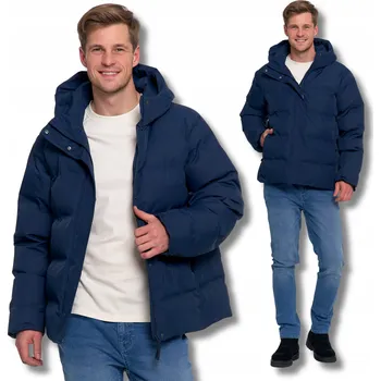 Pánský kabát Pánská prošívaná bunda s kapucí zimní teplá na zip moderní MORAJ M