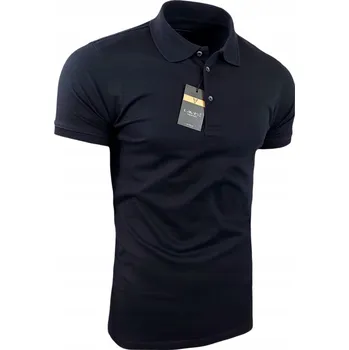 Pánské tričko Pánská polokošile bavlněné Klasické polo triko Černé Lavier vel. L