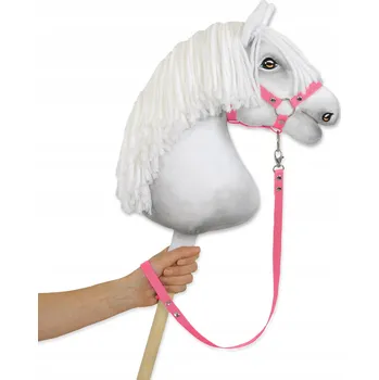 Hobby horsing Ohlávka pro Hobby Horse z popruhu - růžová Super Hobby